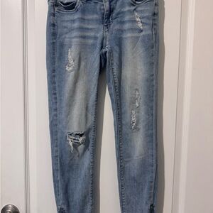 White House Black Market Light Blue Distressed Skinny Jeans